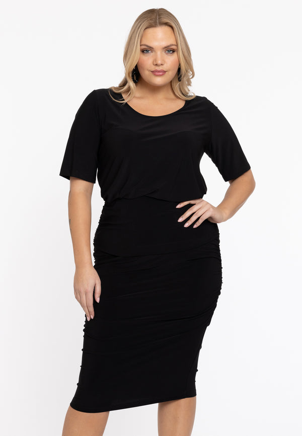 yoek Geplooide rok DOLCE - Zwart