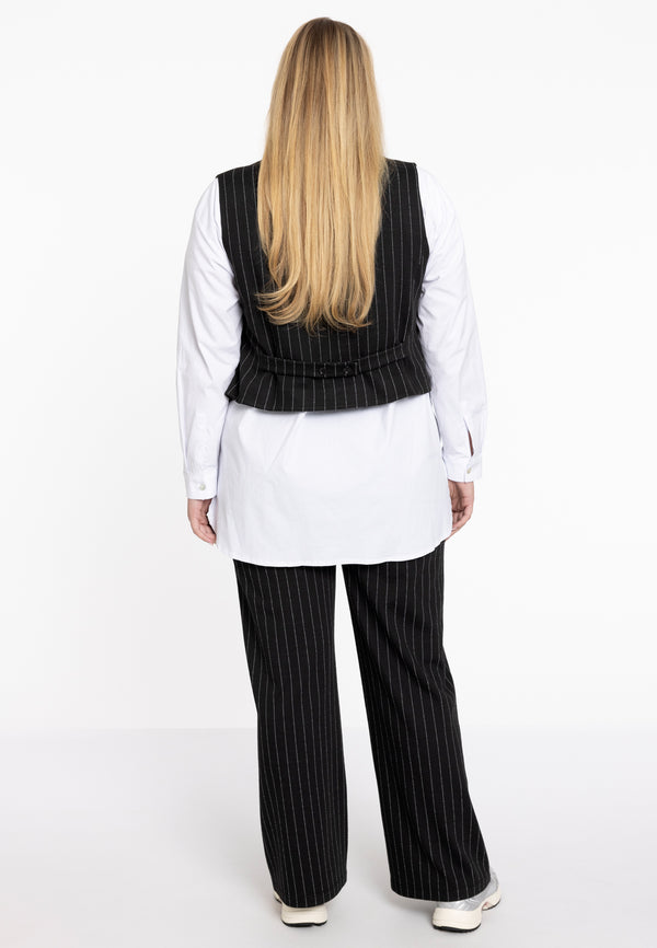 Yoek Gilet PINSTRIPE - Zwart