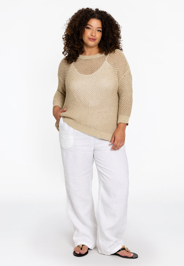 Yoek Gouden Lurex Pullover - Goud