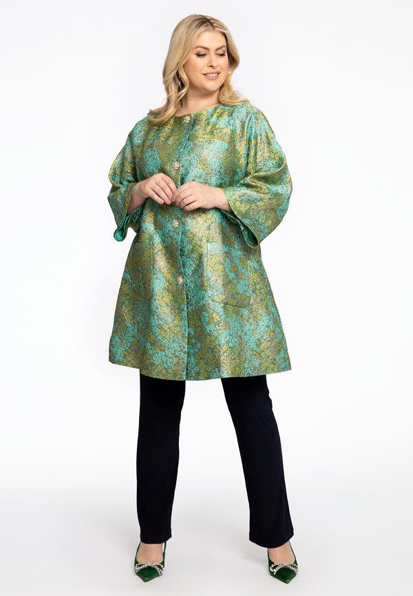 Yoek Jacket Brocade - Groen