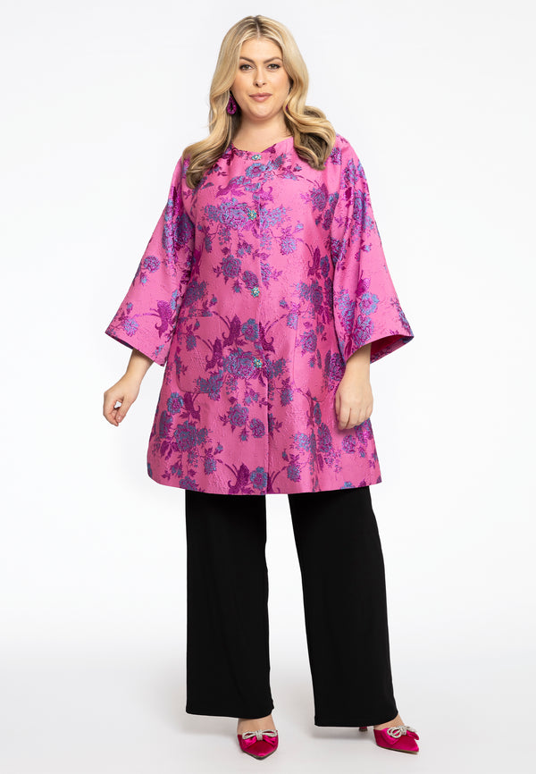 Yoek Jacket Brocade - Roze