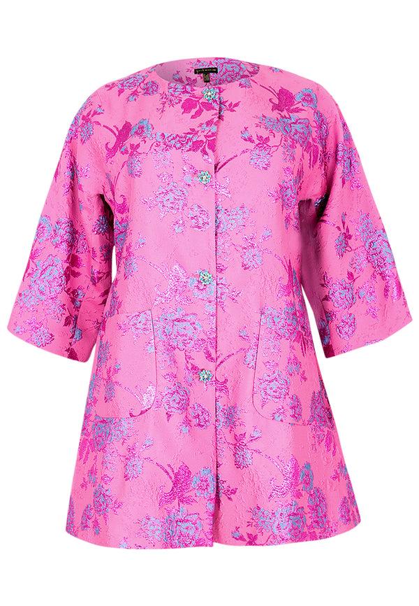 Yoek Jacket Brocade - Roze