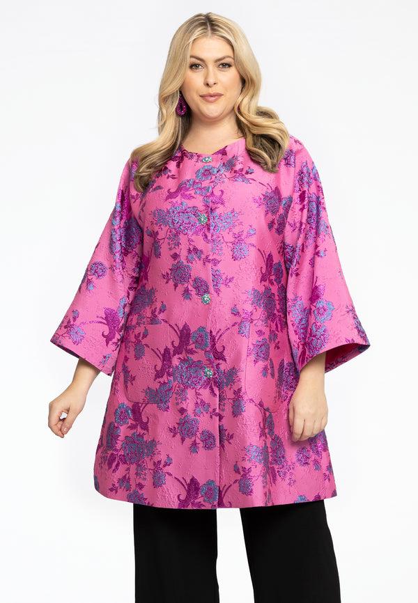 yoek Jacket Brocade - Roze