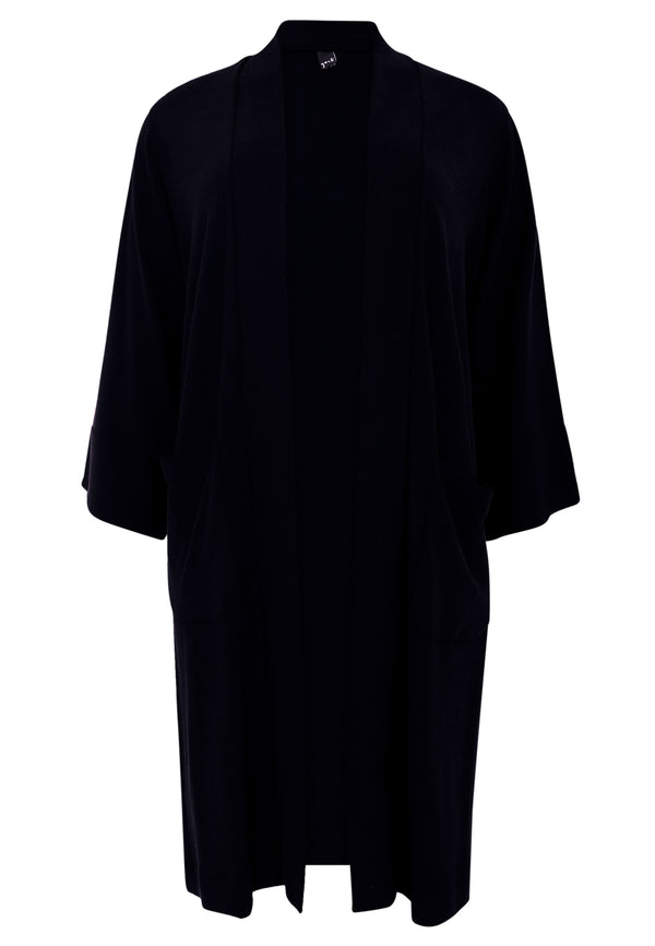 yoek Jacket lang DIAGONAL - Zwart