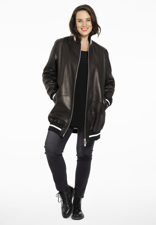 Yoek Jas Baseball LEATHER - Zwart