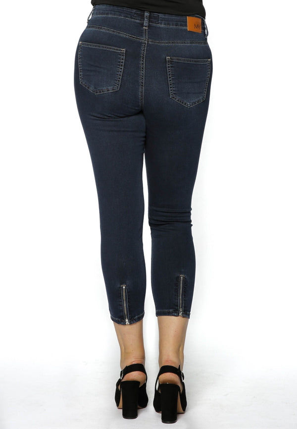 Yoek Jeans 7/8 Met Rits - Donker Indigo