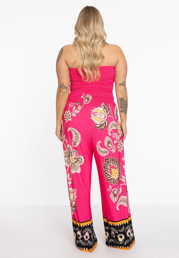 Yoek Jumpsuit Smocked Strapless ZARIA - Roze
