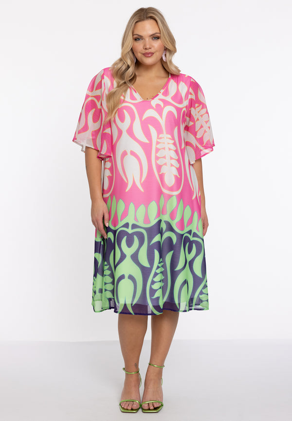 Yoek Jurk A-lijn CERISE - Roze