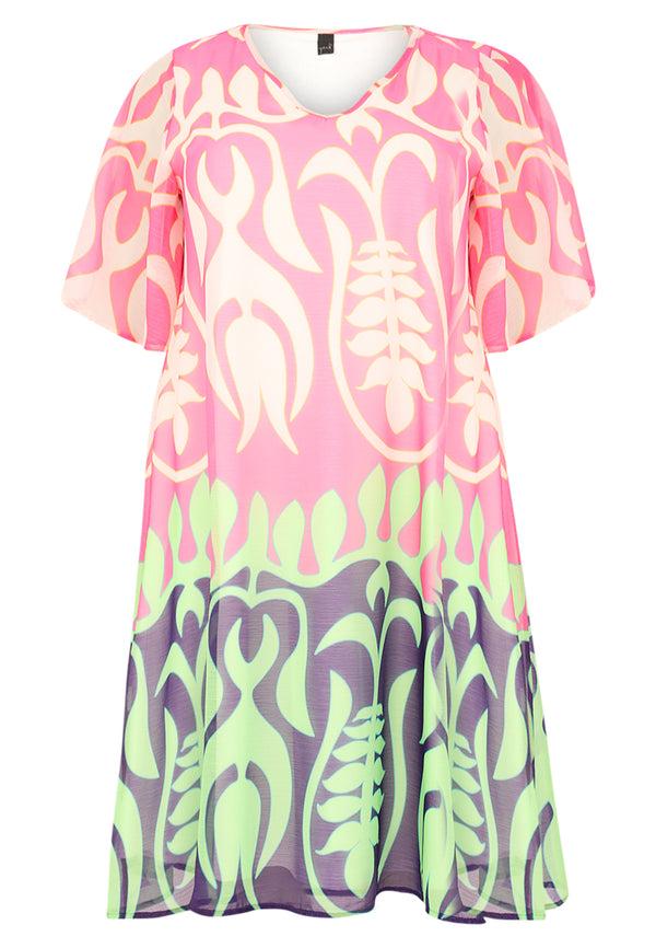 Yoek Jurk A-lijn CERISE - Roze