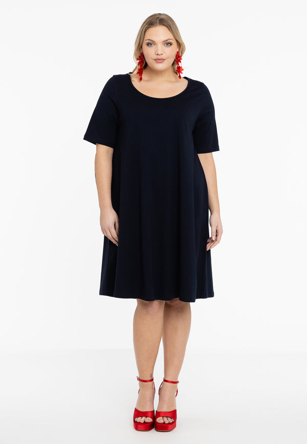 Yoek Jurk A-lijn COTTON - Blauw