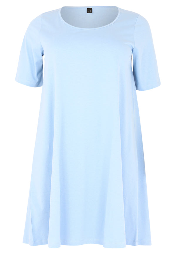 Yoek Jurk A-lijn COTTON - Light Blue
