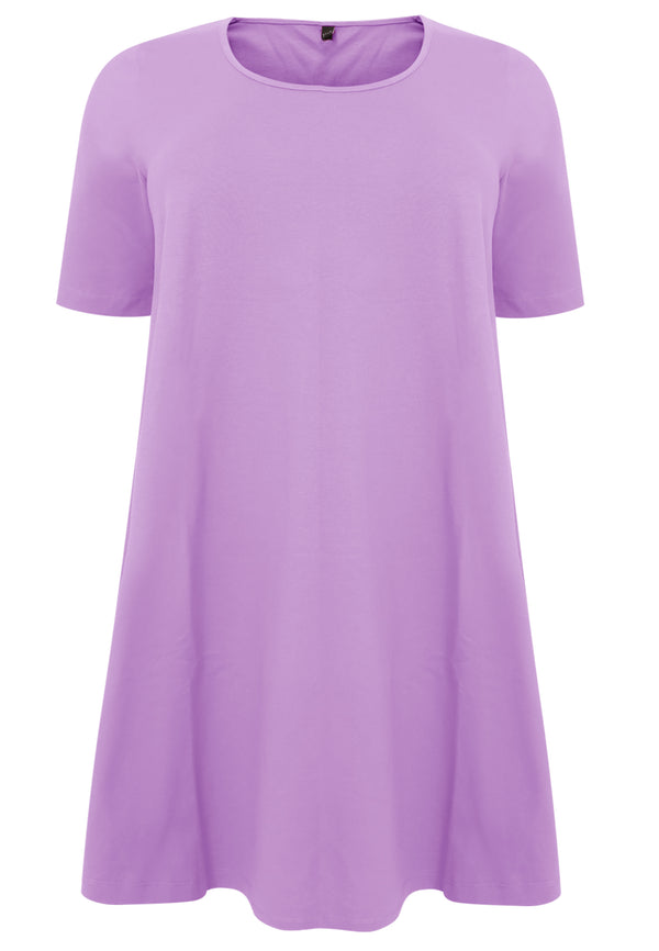 Yoek Jurk A-lijn COTTON - Light Purple