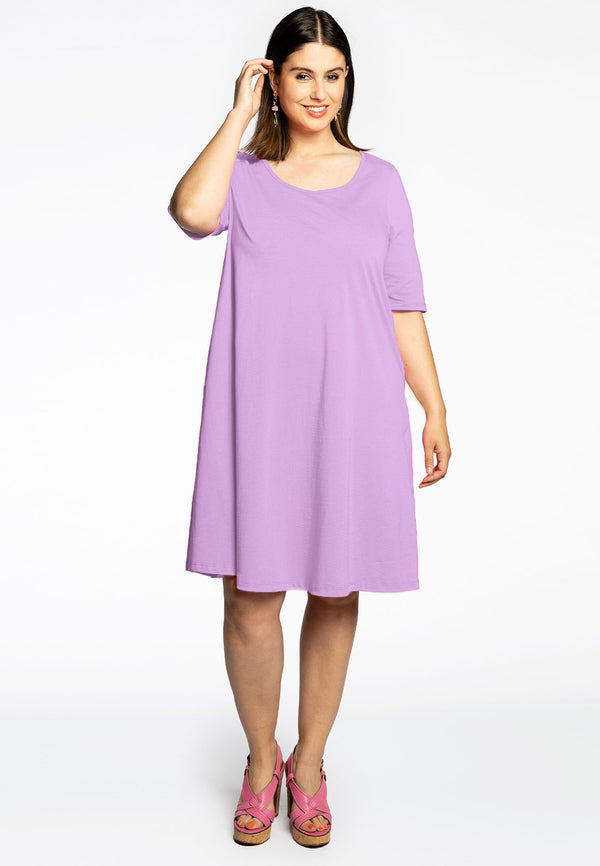 Yoek Jurk A-lijn COTTON - Light Purple