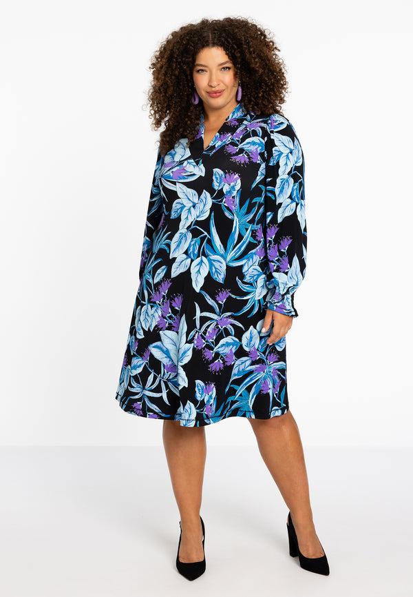 Yoek Jurk A-lijn DIANA - Blauw