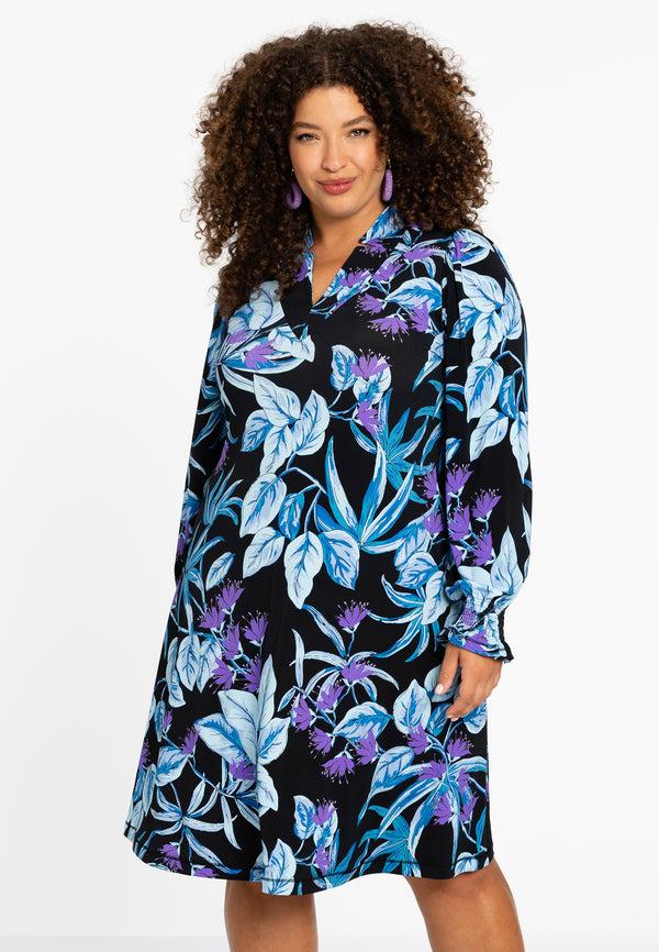 yoek Jurk A-lijn DIANA - Blauw