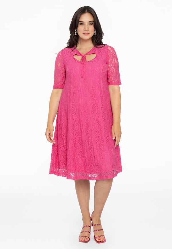 Yoek Jurk A-lijn Met Cut-out LACE - Roze