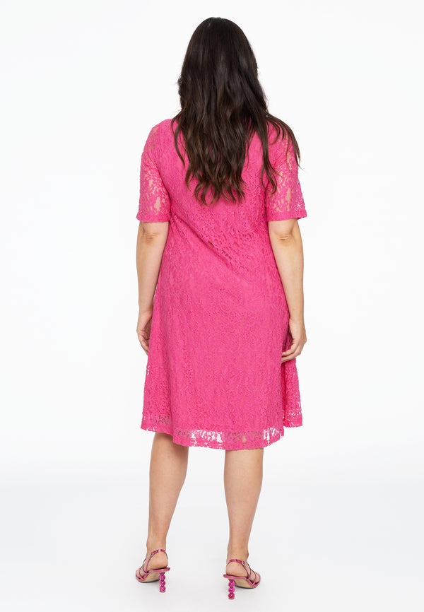 Yoek Jurk A-lijn Met Cut-out LACE - Roze