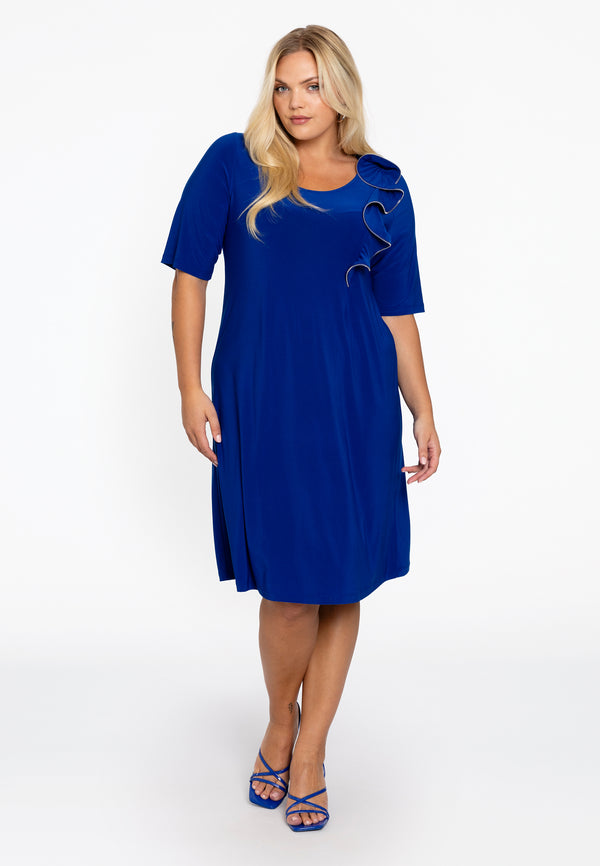 Yoek Jurk A-line Zipflower DOLCE - Indigo