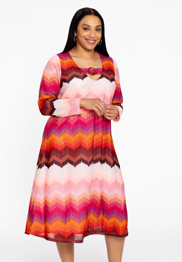 yoek Jurk ajour PINKY - Roze