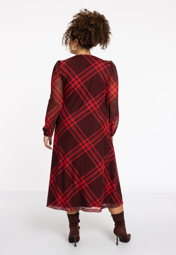 Yoek Jurk CHECK - Rood