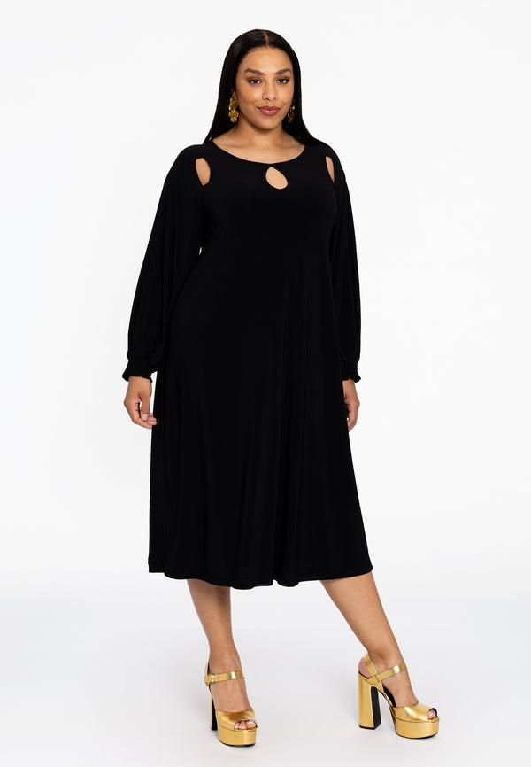 Yoek Jurk Cut-out DOLCE - Zwart