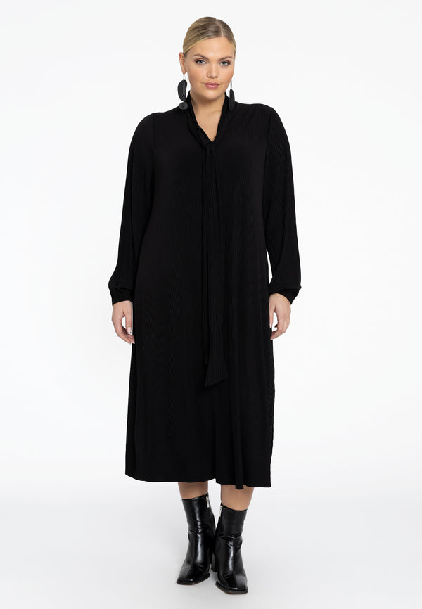 Yoek Jurk DOLCE PLISSE - Zwart