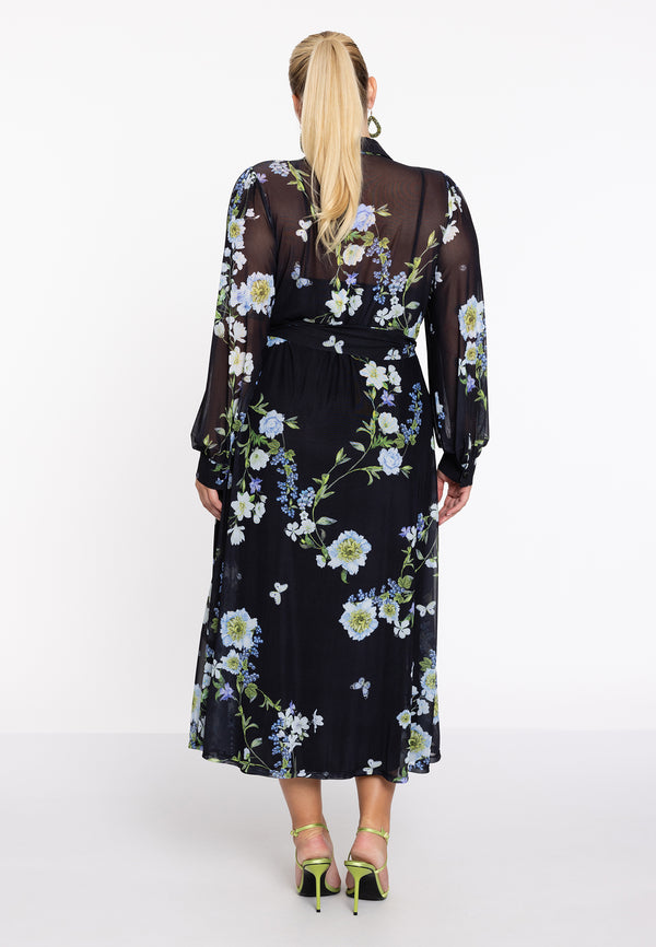 Yoek Jurk Flare BLUETT - Zwart