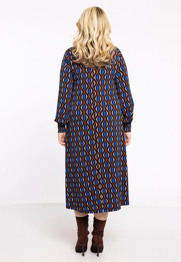 Yoek Jurk Gesmokt MEANDER - Bruin