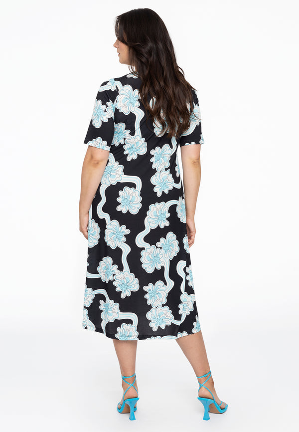 Yoek Jurk Met Cut-out CALYPSO - Zwart