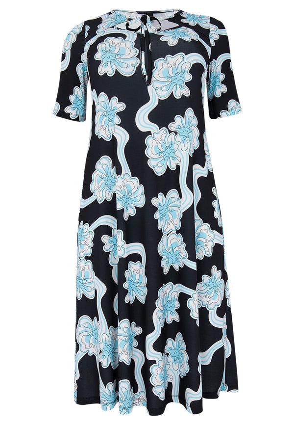 Yoek Jurk Met Cut-out CALYPSO - Zwart