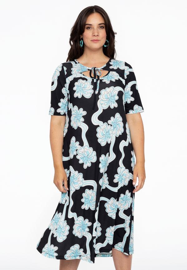 yoek Jurk met cut-out CALYPSO - Zwart