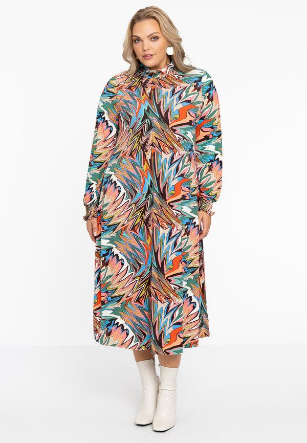 Yoek Jurk Met Gesmokte Hals FUNKY - Multi