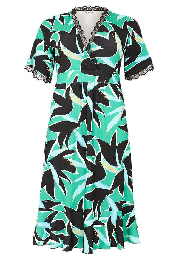 Yoek Jurk Met Kant EDEN - Groen