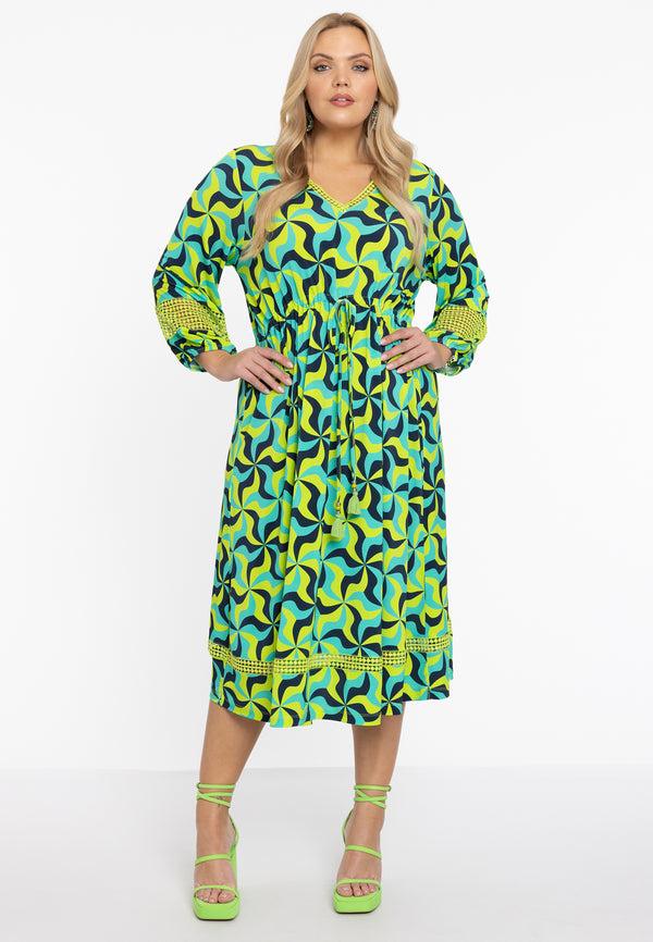 Yoek Jurk Met Kant ESTELLE - Turquoise