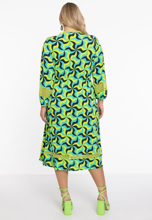 Yoek Jurk Met Kant ESTELLE - Turquoise