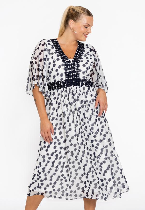 yoek Jurk met kant PEGGY - ecru