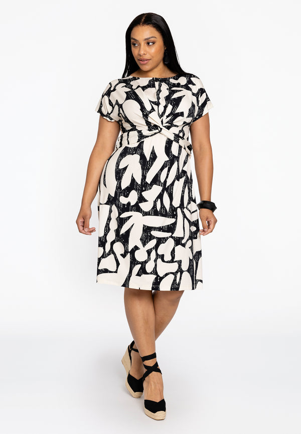 Yoek Jurk Met Knoop LINI - Ecru