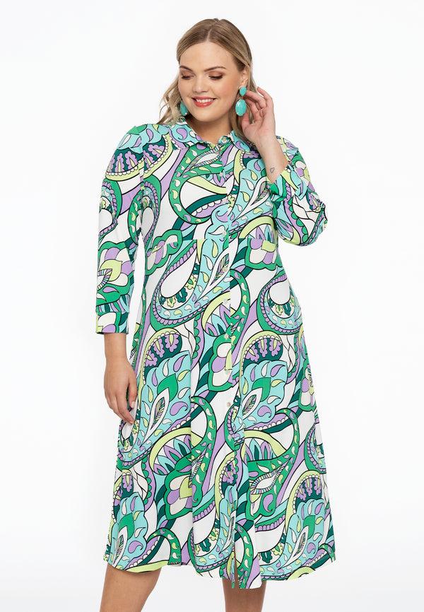 yoek Jurk met knopen BARI - Wit