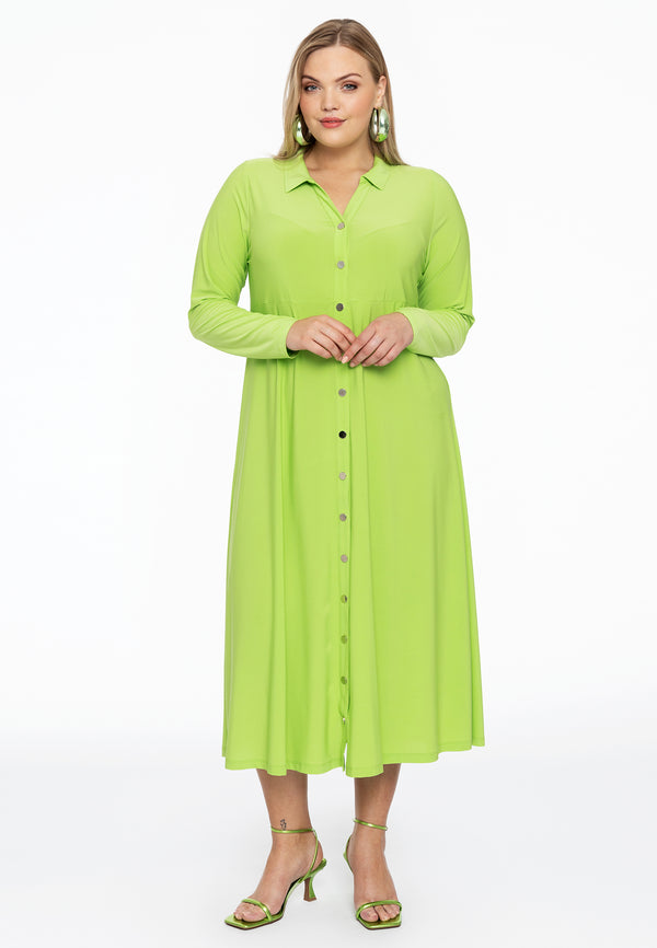 Yoek Jurk Met Knopen DOLCE - Bright Green