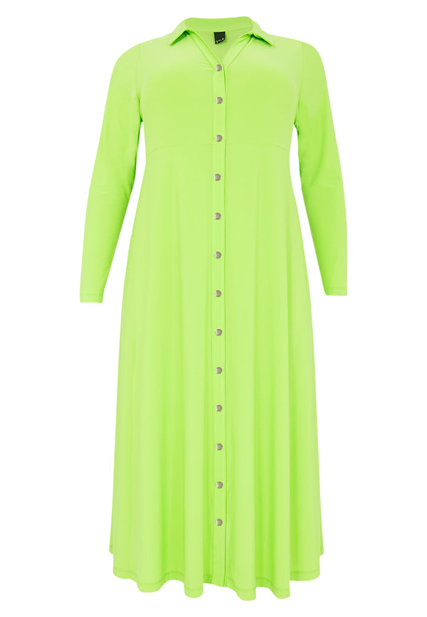 Yoek Jurk Met Knopen DOLCE - Bright Green