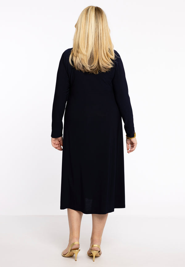 Yoek Jurk Met Knopen Lapel DOLCE - Blauw