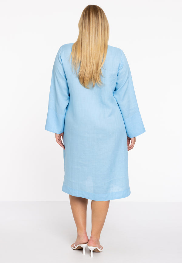 Yoek Jurk Met Koordjes - Light Blue