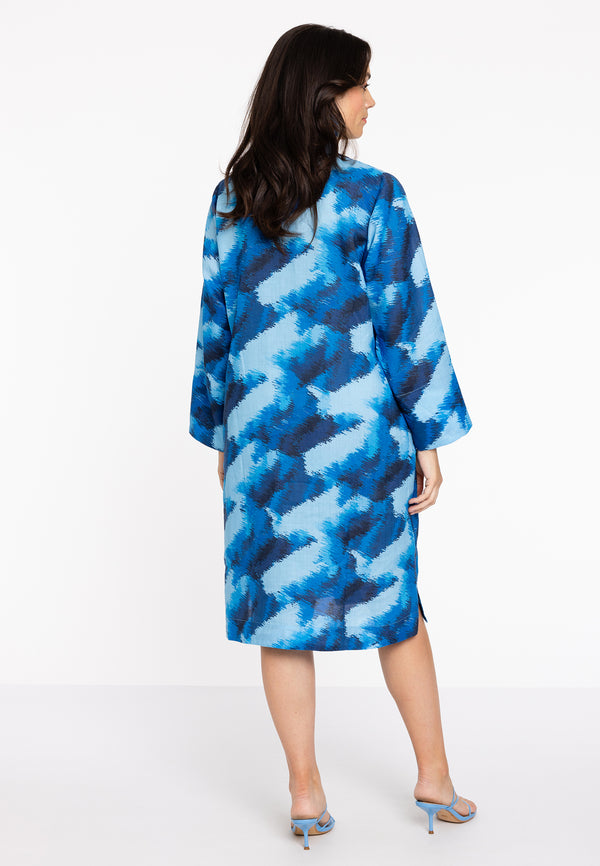 Yoek Jurk Met Koordjes SKY - Blauw