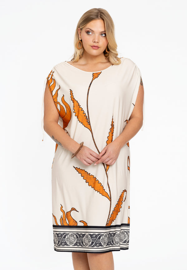 yoek Jurk met koordjes VENUS - ecru