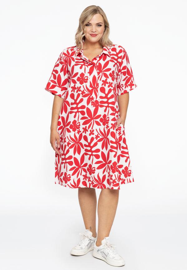 Yoek Jurk Met Kraag ANNA - Rood