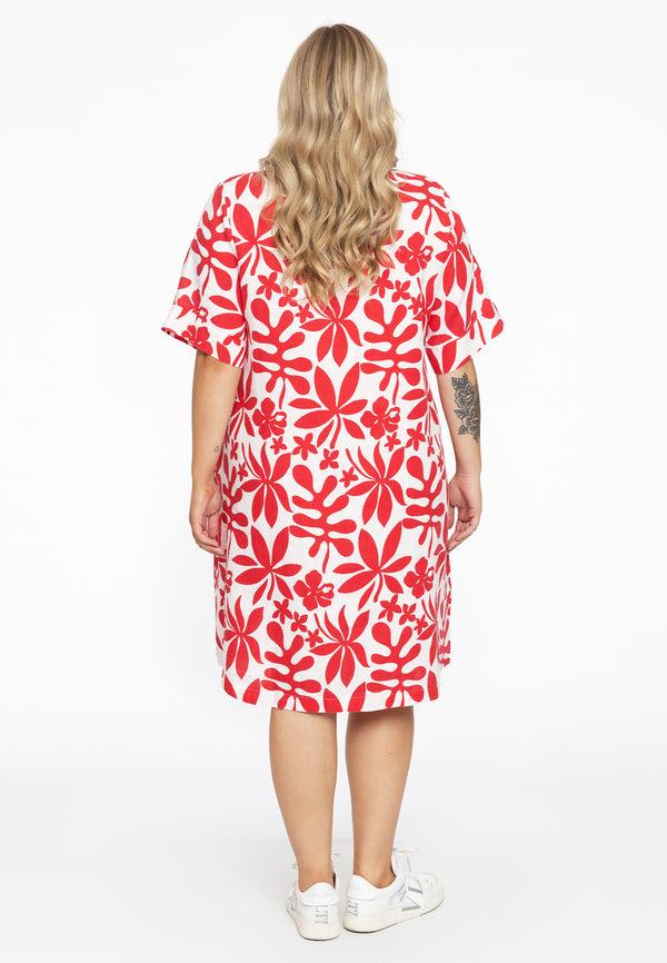 Yoek Jurk Met Kraag ANNA - Rood