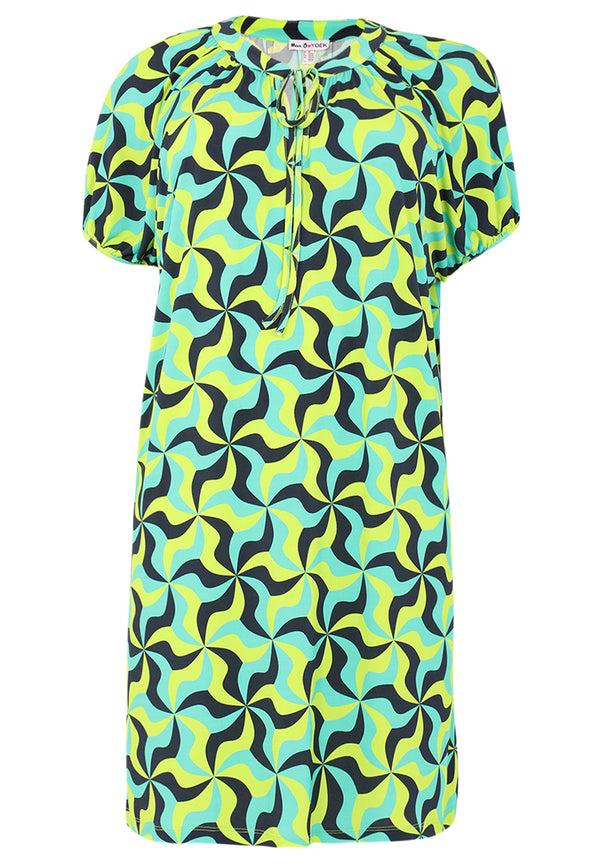 Yoek Jurk Met Kraag ESTELLE - Turquoise