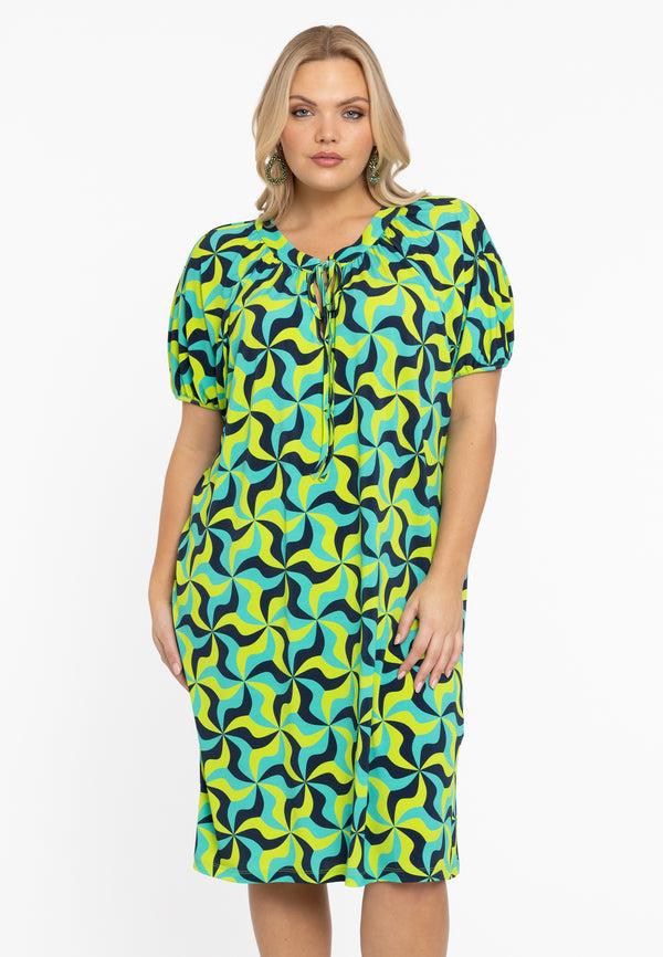 yoek Jurk met kraag ESTELLE - Turquoise