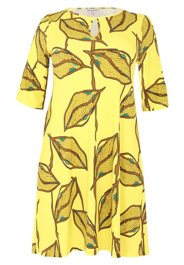 Yoek Jurk Met Open Schouders LAURE - Geel