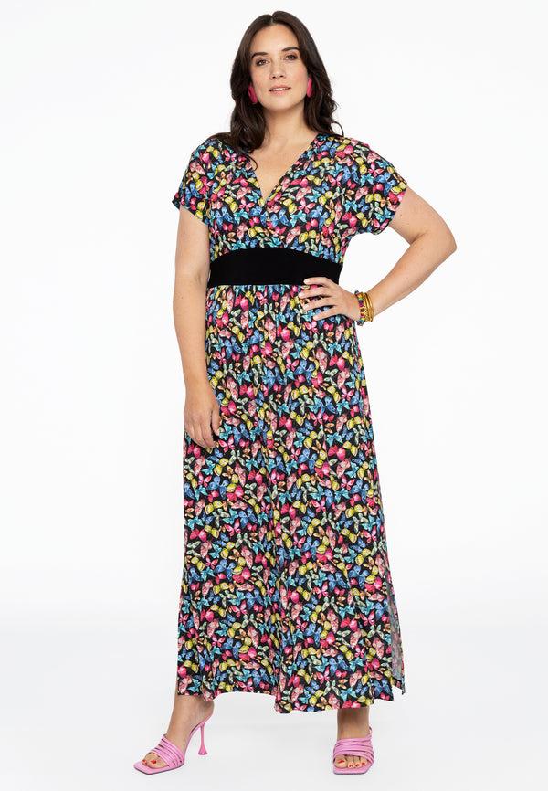 Yoek Jurk Met Overslag BUTTERFLY - Zwart